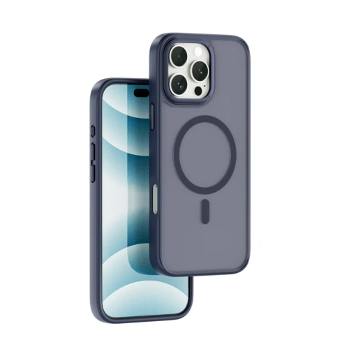 Чехол-накладка Wiwu Armor Pro Magsafe (FGG-012) для iPhone 16 пластиковый прозрачно-черный (черная рамка)