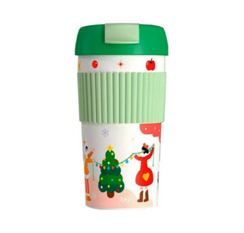 Термокружка Xiaomi KKF Rainbow 490ml (зеленый/белый с узором)