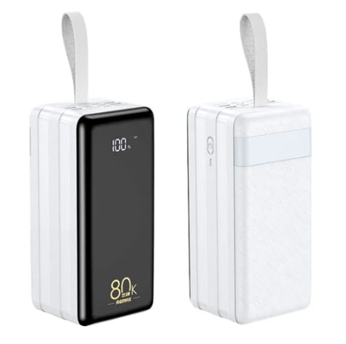 Внешний аккумулятор Remax RPP-291 Chinen Series 80000mAh с LED лампой 22.5W 4*USB/2*Type-C (белый)