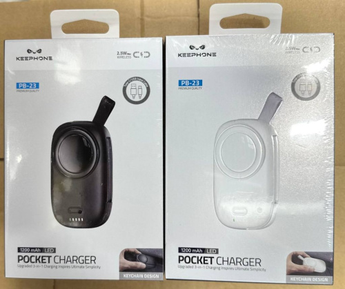 Внешний аккумулятор Keephone PB-23 Pocket Charger 3 в 1 для Apple Watch 1200 mAh (Белый)