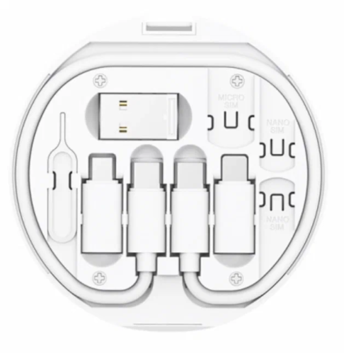 Универсальный кабель WIWU S02 с комплектом переходников 6 в 1 PD 60W (белый)