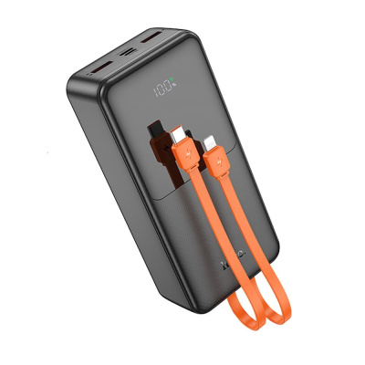 Внешний аккумулятор Hoco J119B Sharp charger 30000mAh 2хUSB/Type-C/MicroUSB/кабель Lightning + Type-C (черный)