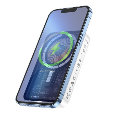 Внешний аккумулятор Hoco Q10 MagSafe 3в1 5000mAh USB Type-C (белый)