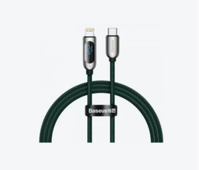 Кабель Baseus Display Fast Charging 20W (Type-C) на (Lightning) (CATLSK-06) 200см нейлоновая оплётка (зеленый)