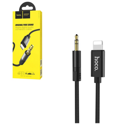 Кабель Hoco UPA13 Digital audio (3.5mm) на (Lightning) 100см нейлоновая оплетка (черный)