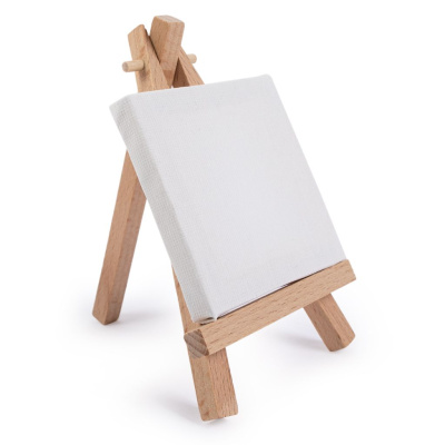 Набор мини-мольберт, мини-холст 7х7 см VISTA-ARTISTA 13 см, бук, холст: хлопок 280 г, акриловый грун