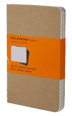 Записная книжка в линейку Moleskine "Cahier Journal" Large 130х210 мм 80 стр бежевый (3шт)