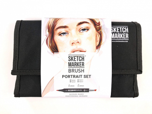 Набор маркеров Sketchmarker Brush 24 Portrait Set- Портрет (24 маркеров+сумка органайзер)