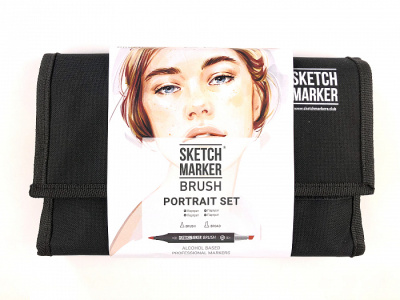 Набор маркеров Sketchmarker Brush 24 Portrait Set- Портрет (24 маркеров+сумка органайзер)
