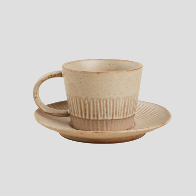 Чайная пара KK/home блюдце 15х15х2 см, кружка 250мл 12х8,5х7 см