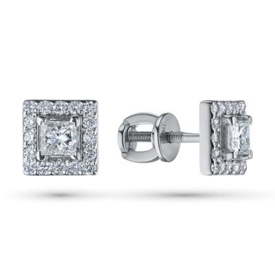 Пусеты из белого золота с бриллиантами э4001пс07175400