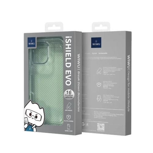 Чехол-накладка Wiwu iShield Evo (TPP-109) для Apple iPhone 16 Pro пластиковый (прозрачный)