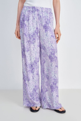 Брюки широкого силуэта с принтом