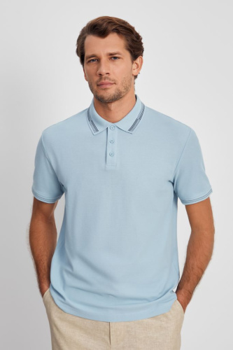 Поло из хлопка с коротким рукавом