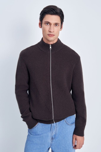 Кардиган на молнии с воротником-стойкой