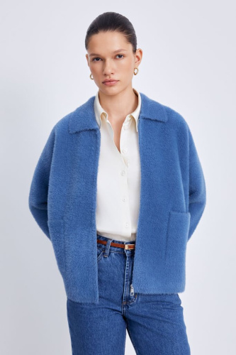 Кардиган прямого силуэта с отложным воротником