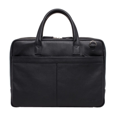 Кожаная деловая сумка для ноутбука Carter Black