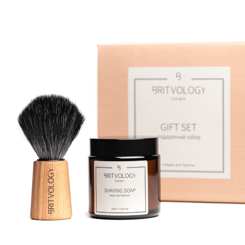 Набор для бритья BRITVOLOGY: крем-мыло и помазок