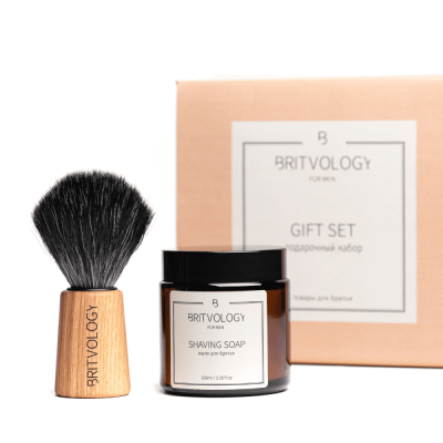 Набор для бритья BRITVOLOGY: крем-мыло и помазок