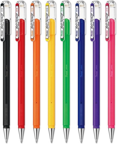 Ручка гелевая с супер укрывистыми чернилами Pentel "Mattehop" d 1 мм, цвет чернил: красный