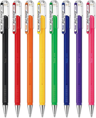 Ручка гелевая с супер укрывистыми чернилами Pentel "Mattehop" d 1 мм, цвет чернил: красный