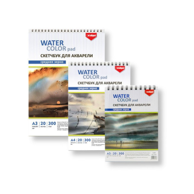 Скетчбук для акварели на спирали CY-142 А4 20 л 300 г, среднезернистая