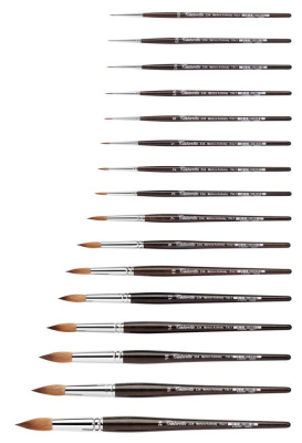 Кисть колонок №1 круглая Tintoretto на короткой ручке