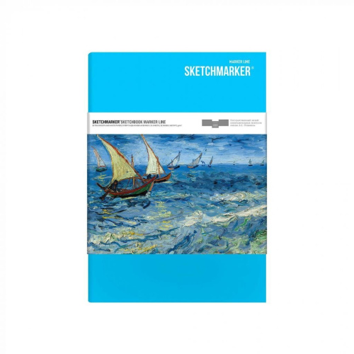 Скетчбук SKETCHMARKER & Pushkinskiy MARKER LINE 17,6х25 см 44 л 160 г, Ван Гог мягкая обложка цв.бир