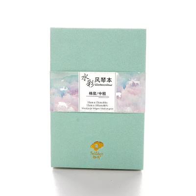 Скетчбук-гармошка для акварели Paul Rubens раскладной до 100х15 см 300 г, среднезернистая, зеленый