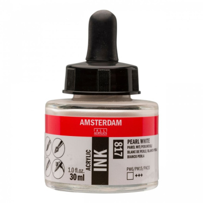 Чернила акриловые Talens "Amsterdam" 30 мл №817 Белый жемчужный