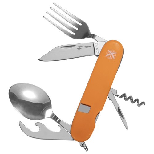 Нож перочинный Stinger 109 мм, 8 функций, оранжевый, в блистере