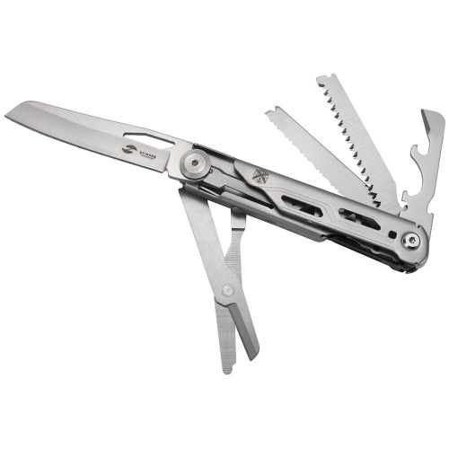 Нож перочинный Stinger 112 мм, 9 функций, серебристый