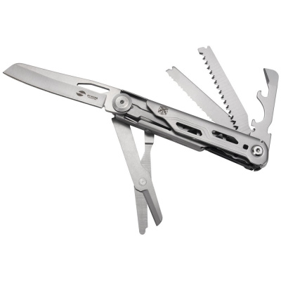 Нож перочинный Stinger 112 мм, 9 функций, серебристый