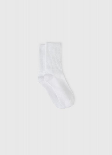 Базовые носки в рубчик, Белый
