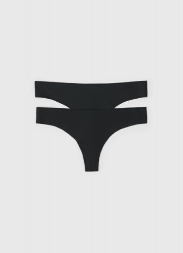 Бесшовные трусы-бразилиана, 2 шт., Черный