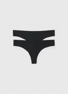 Бесшовные трусы-бразилиана, 2 шт., Черный