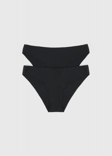 Бесшовные классические трусы, 2 шт., Черный