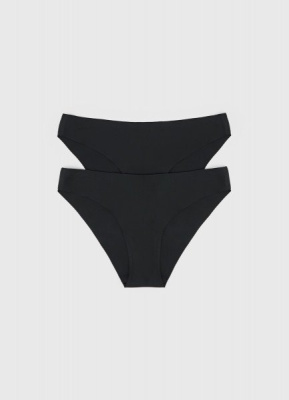 Бесшовные классические трусы, 2 шт., Черный
