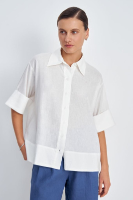 Блузка А-силуэта изо льна и вискозы