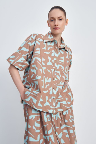 Рубашка с коротким рукавом из хлопка