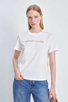 Футболка свободного силуэта с принтом