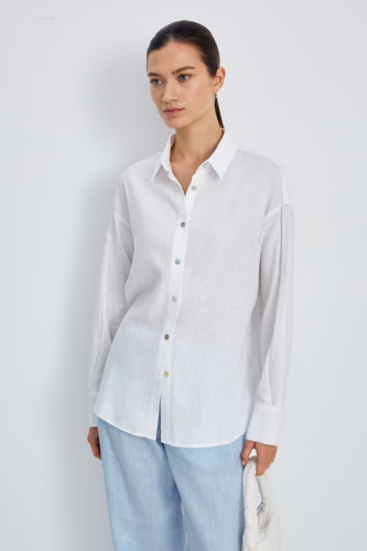 Рубашка прямого кроя с отложным воротником