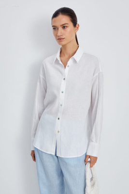 Рубашка прямого кроя с отложным воротником