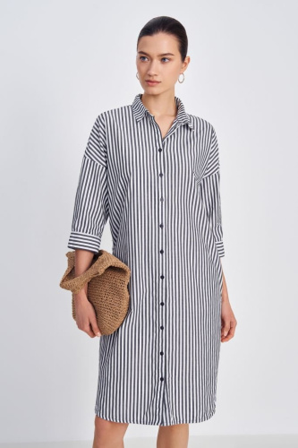 Платье-рубашка женское из хлопка