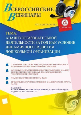 Анализ образовательной деятельности за год как условие динамичного развития дошкольной организации