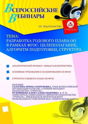 Разработка годового плана ОО в рамках ФГОС: целеполагание, алгоритм подготовки, структура