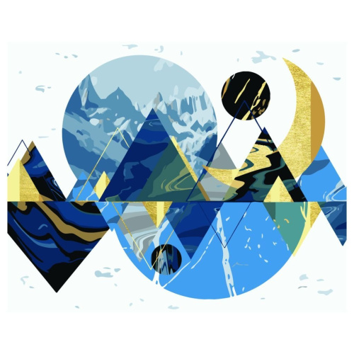 Картина по номерам на холсте ТРИ СОВЫ "Абстракция" 40*50 см, с поталью, акриловыми красками и кистям