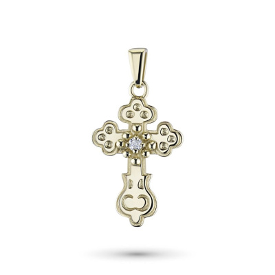 Подвеска из желтого золота с бриллиантом э0301пд12092800