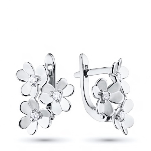 Серьги из белого золота с бриллиантами э0901сг03185300