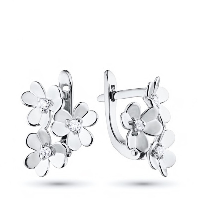 Серьги из белого золота с бриллиантами э0901сг03185300